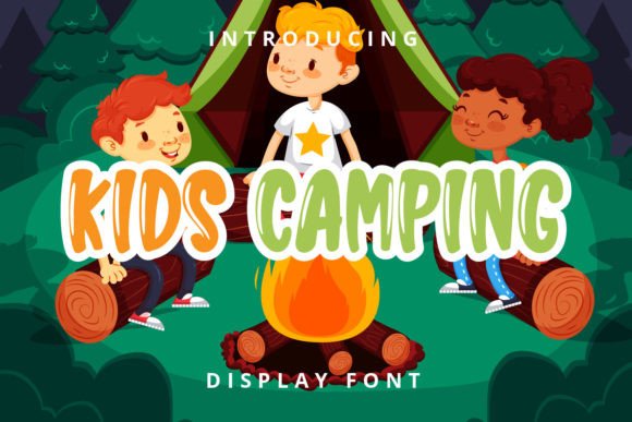 Kids Camping Display Font for Playful Web Design