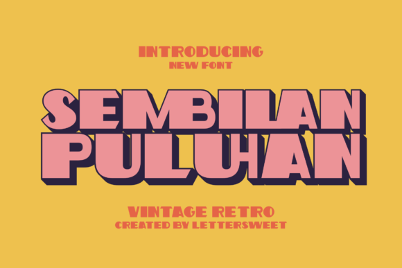Sembilan Puluhan Typeface Review: Vintage Retro Display Font for Editorial Design